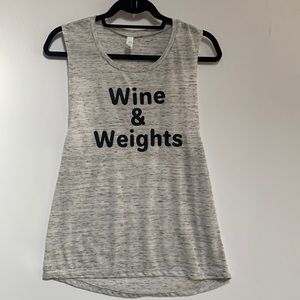 Wine and weights muscle tank size medium workout tank